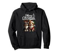 Merry Christmas Australian Shepherd Santa Hat Xmas Holiday Sudadera con Capucha