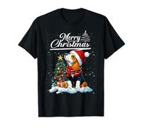 Merry Christmas Basset Hound Santa Hat Dog Lovers Xmas Camiseta