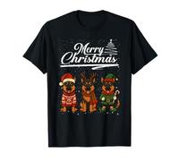Merry Christmas Belgian Shepherd Reindeer Elf Santa Squad Camiseta