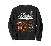 Merry Christmas Belgian Shepherd Reindeer Elf Santa Squad Sudadera