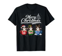 Merry Christmas Bernese Mountain Dog Reindeer Elf Santa Camiseta