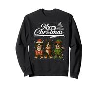 Merry Christmas Bernese Mountain Dog Reindeer Elf Santa Sudadera