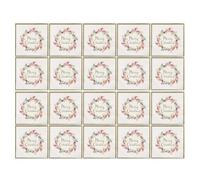 Merry Christmas Beverage Napkins, 20x 2-Ply Hand Napkin Towels, Berry Wreath Design, With A 80g/pack Great For Christmas Winter Dinner And Holiday Parties Supplies At Home