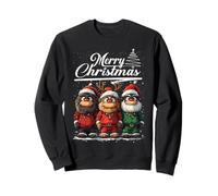 Merry Christmas Bigfoot Santa Hat Animal Cute Xmas Holiday Sudadera
