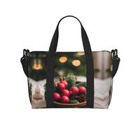 Merry Christmas - Bolsa de gimnasio grande de 16 pulgadas, ligera, bolsa de lona para viajes, deportes, bolsa de hospital para mamá, Black, Talla única