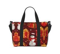 Merry Christmas - Bolsa de viaje para mujer, bolsa de mano grande para fin de semana, bolsa de entrenamiento para gimnasio, bolsa de hospital para mamá, Black, Talla única