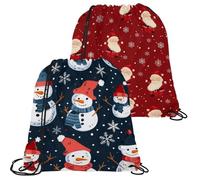 Merry Christmas - Bolsas de tela Oxford con cordón, reutilizables para uso diario, bolsas de cuerda ligeras y duraderas para almacenamiento y viajes