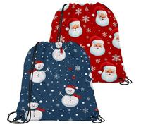 Merry Christmas - Bolsas de tela Oxford con cordón, reutilizables para uso diario, bolsas de cuerda ligeras y duraderas para almacenamiento y viajes
