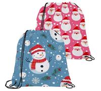Merry Christmas - Bolsas de tela Oxford con cordón, reutilizables para uso diario, bolsas de cuerda ligeras y duraderas para almacenamiento y viajes