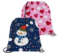 Merry Christmas - Bolsas de tela Oxford con cordón, reutilizables para uso diario, bolsas de cuerda ligeras y duraderas para almacenamiento y viajes