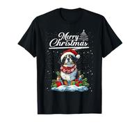 Merry Christmas Border Collie Santa Hat Dog Lovers Xmas Camiseta