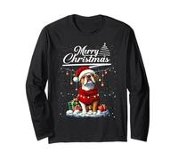 Merry Christmas Boxer Santa Hat Dog Lovers Xmas Manga Larga