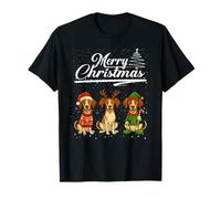Merry Christmas Bracco Italiano Reindeer Elf Santa Dog Lover Camiseta