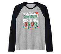 Merry Christmas Bruh Divertido Cuadros Luces Humor Navidad Camiseta Manga Raglan