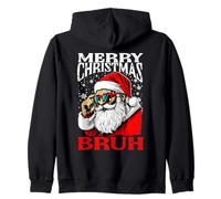 Merry Christmas Bruh Funny Gen Z Alpha Santa Meme Rizzler Sudadera con Capucha