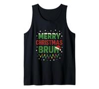 Merry Christmas Bruh Gorro Santa Luces Humor Meme Navidad Camiseta sin Mangas