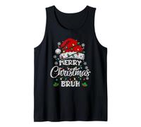 Merry Christmas Bruh - Luces de Papá Noel a Juego para Navidad Familiar Camiseta sin Mangas