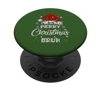 Merry Christmas Bruh - Luces de Papá Noel a Juego para Navidad Familiar PopSockets PopGrip Adhesivo