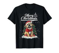 Merry Christmas Bullmastiff Santa Hat Dog Lovers Xmas Camiseta