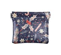 Merry Christmas Candy Cane - Monedero pequeño de cuero para mujer, bolsa de maquillaje impermeable, bolsa de cambio para mujer