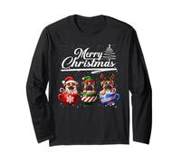 Merry Christmas Cane Corso Reindeer Elf Santa Dog Lover Manga Larga