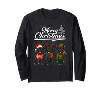 Merry Christmas Cane Corso Reindeer Elf Santa Dog Lover Manga Larga