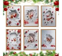 Merry Christmas Cards 6 piezas Optical Illusion Blnk Party Supplies | Holiday Cards with sobres for Kids Adults Woen Friend Family Home Office School Classroom Travel