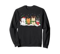 Merry Christmas Cat Lover Santa Reindeer Cute Costume Kids Sudadera
