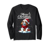 Merry Christmas Cavalier King Charles Spaniel Santa Xmas Manga Larga