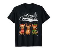 Merry Christmas Chihuahua Reindeer Elf Santa Squad Dog Lover Camiseta