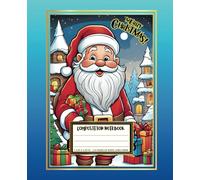 Merry Christmas Composition Notebook 7.5 in x 9.25 in, 110 pages of white lined paper (blue): School lined notebook with Santa Claus themed motif on the cover and inside