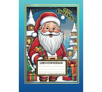 Merry Christmas Composition Notebook 7 in x 10 in, 110 pages of white lined paper (blue): School lined notebook with Santa Claus themed motif on the cover and inside