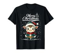 Merry Christmas Cute Cow Santa Animal Cute Xmas Holiday Camiseta