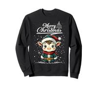 Merry Christmas Cute Cow Santa Animal Cute Xmas Holiday Sudadera