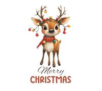 Merry Christmas: Cute Reindeer Lined Notebook: A Festive 120-Page 8.5 x 11 Inch Journal for Holiday Notes, Lists, Wishes, Ideas and Memories