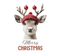 Merry Christmas: Cute Reindeer Lined Notebook: A Festive 120-Page 8.5 x 11 Inch Journal for Holiday Notes, Lists, Wishes, Ideas and Memories
