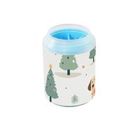 Merry Christmas Dog - Kit de limpieza portátil para patas de perro con cepillo de silicona suave, adecuado para perros pequeños, medianos y grandes