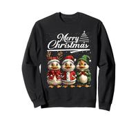 Merry Christmas Duck Santa Hat Animal Cute Xmas Holiday Sudadera