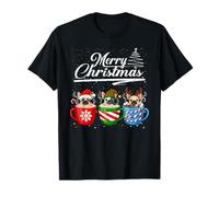 Merry Christmas French Bulldog Reindeer Elf Santa Dog Lover Camiseta