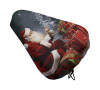 Merry Christmas - Funda de asiento de bicicleta de Papá Noel acolchada suave, cojín extra ancho para asiento de bicicleta para mujeres y hombres, cómodo, cojín de repuesto impermeable para asientos de