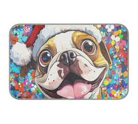 Merry Christmas Funny Brown Bulldog - Alfombrillas de refrigeración de verano para perros grandes, alfombrilla de refrigeración automática para gatos al aire libre para gatos, mantas únicas para