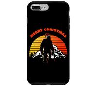 Merry Christmas - Funny Mysterious Bigfoot Sunset (Black) Carcasa para iPhone 7 Plus/8 Plus