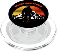 Merry Christmas - Funny Mysterious Bigfoot Sunset (Black) PopSockets PopGrip para MagSafe