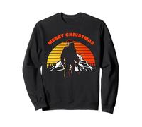 Merry Christmas - Funny Mysterious Bigfoot Sunset (Black) Sudadera
