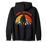 Merry Christmas - Funny Mysterious Bigfoot Sunset (Black) Sudadera con Capucha