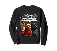 Merry Christmas German Shepherd Santa Hat Cute Xmas Holiday Sudadera