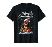 Merry Christmas German Shepherd Santa Hat Dog Lovers Xmas Camiseta