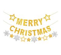 Merry Christmas Girlande Gold Glitzer Weihnachtsdeko Girlande Merry Christmas Buchstaben Stern Schnecken Banner Weihnachtsgirlande Weihnachten Deko Weihnachtsdeko Hängend Weihnachtsfeier Deko