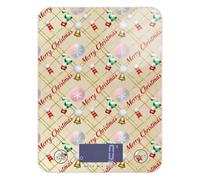 Merry Christmas Golden Bells - Báscula digital impermeable para alimentos de 11 libras/1 onzas, 5 kg/5 g, báscula digital de peso en gramos y onzas con 4 unidades para hornear y asar dieta (pilas no