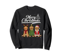 Merry Christmas Golden Retriever Reindeer Elf Santa Xmas Sudadera